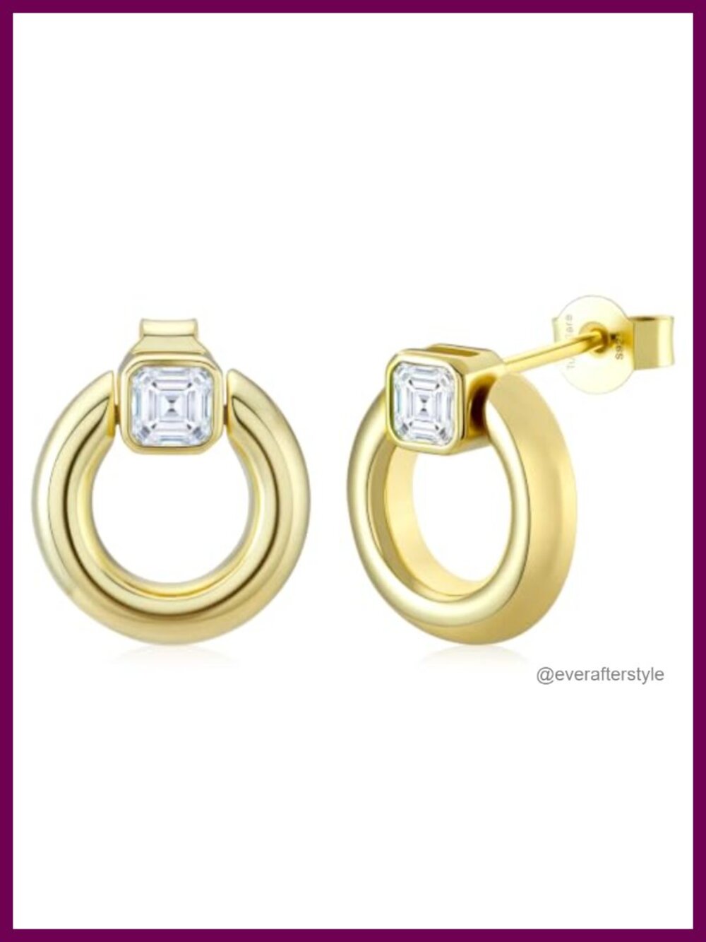 Moissanite Drop Dangle Earrings 925 Sterling Silver 14K Gold Plated